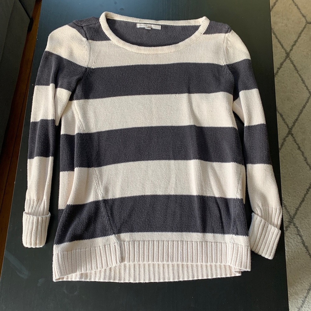 Striped gray and cream Gap sweater